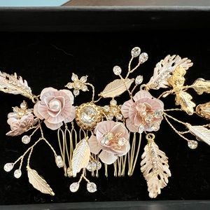 Rose Gold & Crystal Bridal Hairpiece